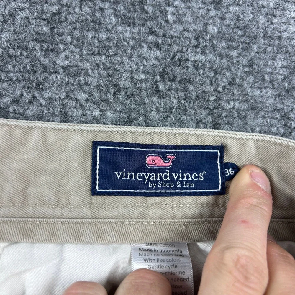 Vineyard Vines Club Short Mens 36 Tan Khaki Chino Cotton Twill Preppy Casual‎